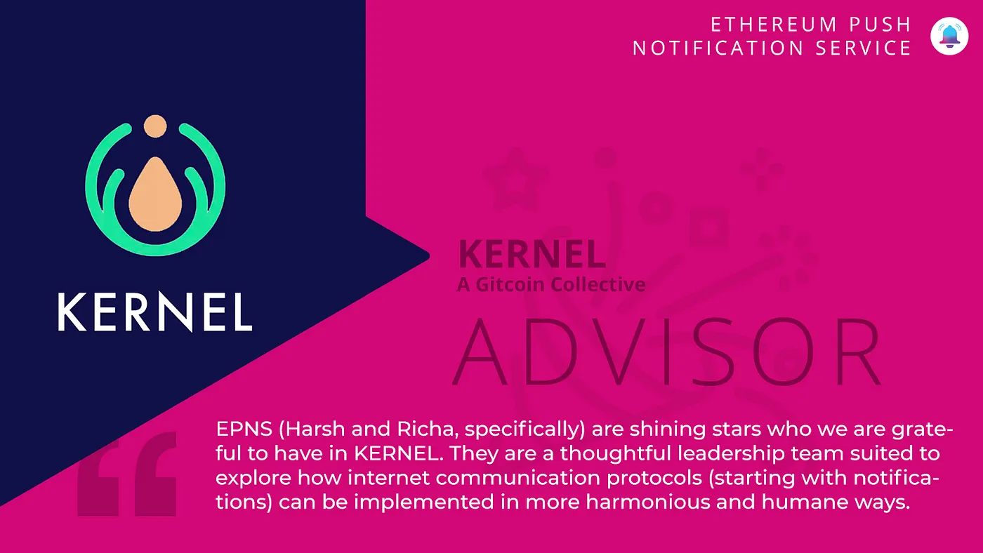 Cover Image of KERNEL, A Gitcoin Collective, Joins EPNS Advisory ๐ฑ